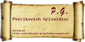 Petrikovich Grizeldisz névjegykártya